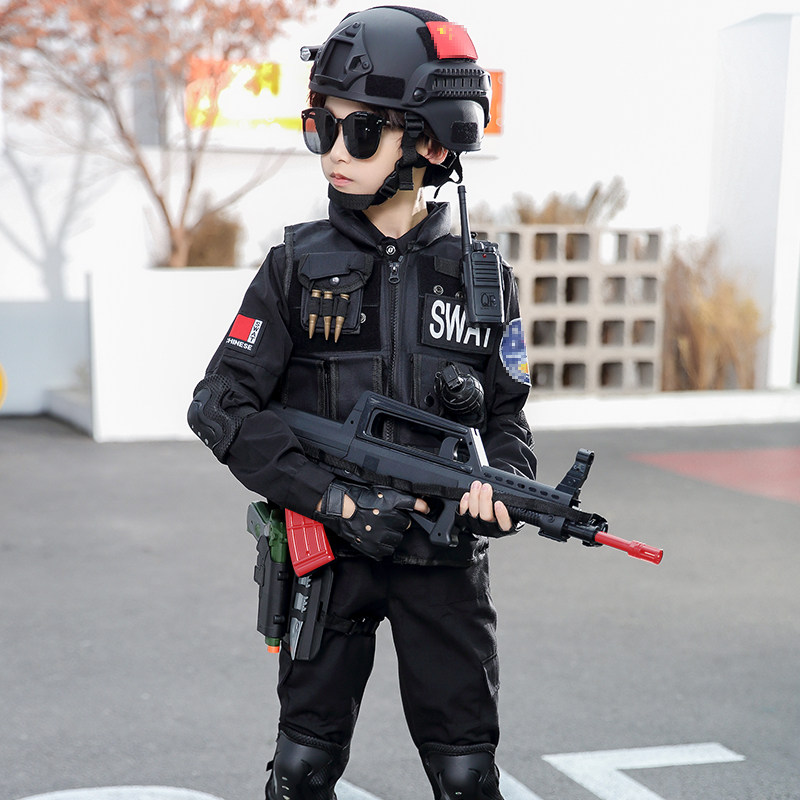 儿童警服特警衣服装备全套服装警官服警察服表演服男童特种兵套装