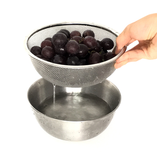 不锈钢漏网盆篮子网篮菜漏洗水果洗菜盆沥水篮圆形厨房家用日本