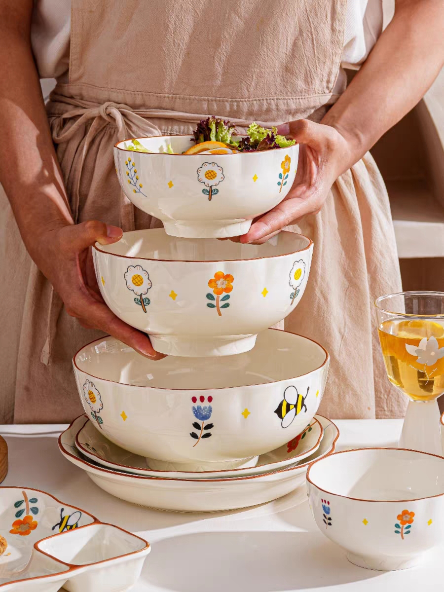 吉象系列中式陶瓷餐具瓷碗瓷盘家用釉下彩吃饭个性米饭碗盘子饭盘