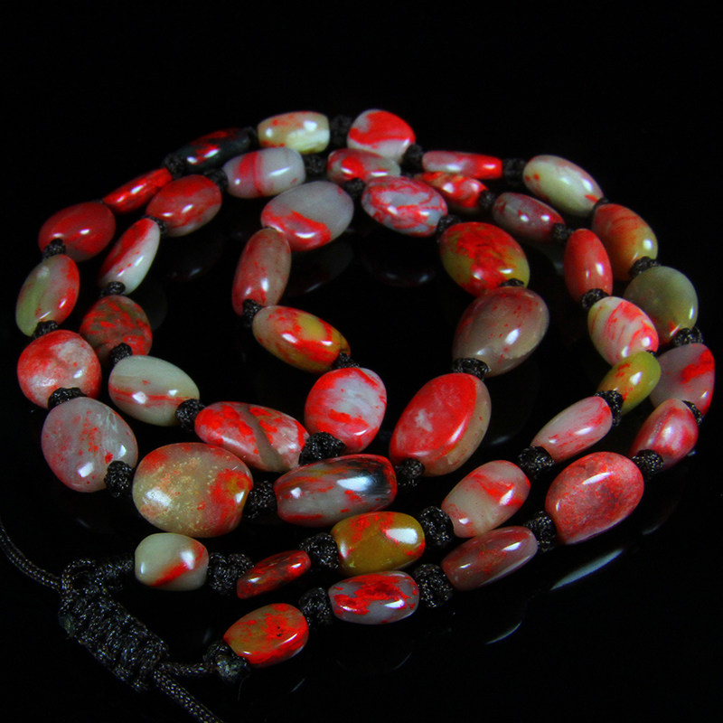 《玉石地老坑》国之瑰宝 精品昌化鸡血石项链