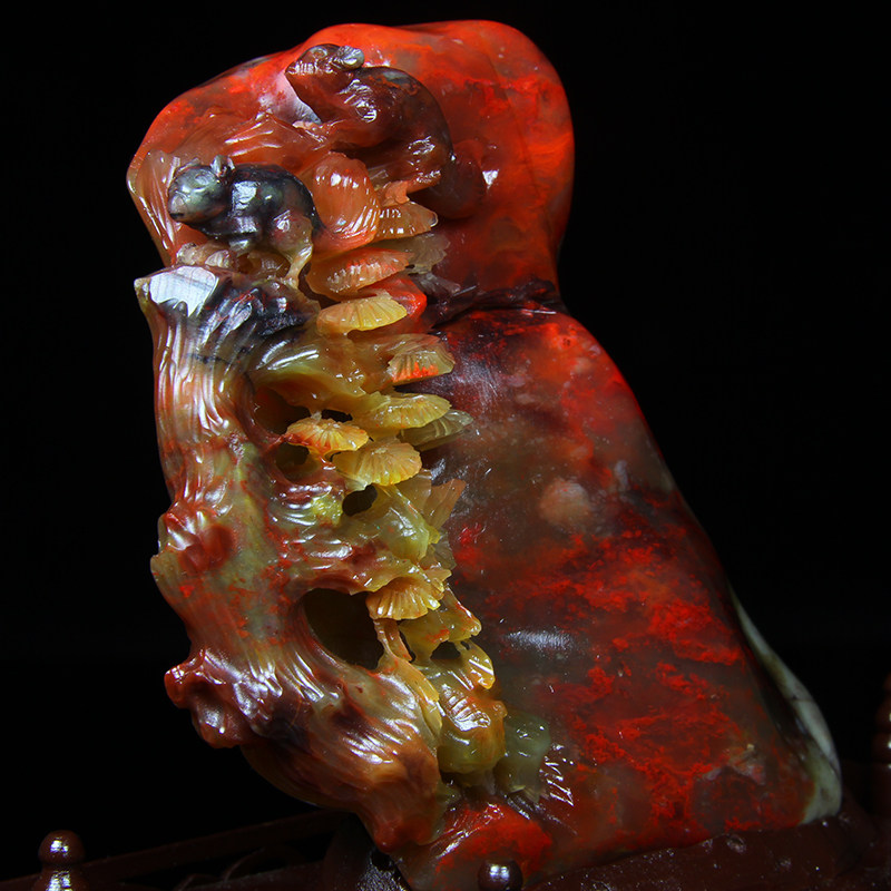 《血皇摆件》国之瑰宝 精品巴林鸡血石摆件