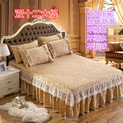 床裙天鹅绒保暖蕾丝床套 细绒短毛绒韩版床罩1.5/1.8m米 2.0单件