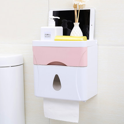 卫生间手纸盒厕所纸巾盒免打孔卷纸筒抽纸纸巾架防水卫生纸置物架