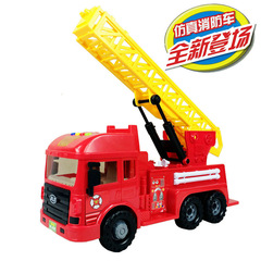 儿童音乐惯性工程车玩具警车消防云梯车挖机  男孩玩具汽车模型