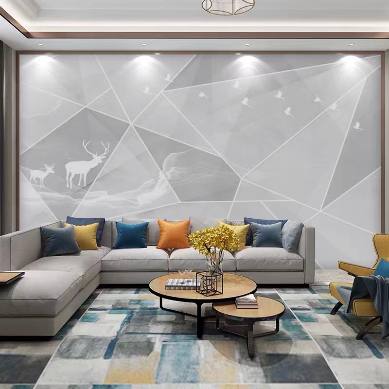 北欧电视背景墙壁画