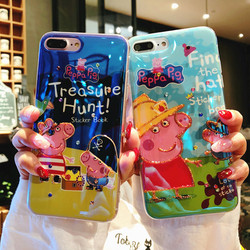 抖音社会人iPhone8手机壳苹果小猪佩奇7plus女