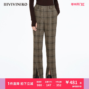 IIIVIVINIKO设计师品牌秋冬新品格纹西装裤子女M140826152E