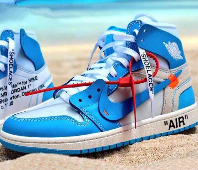 airjordan1unc高帮off white联名北卡蓝 aq0818-148