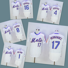 MLB棒球服大都会Mets 1 WILSON Jersey,4FLORES,8CARTER,16GOODEN