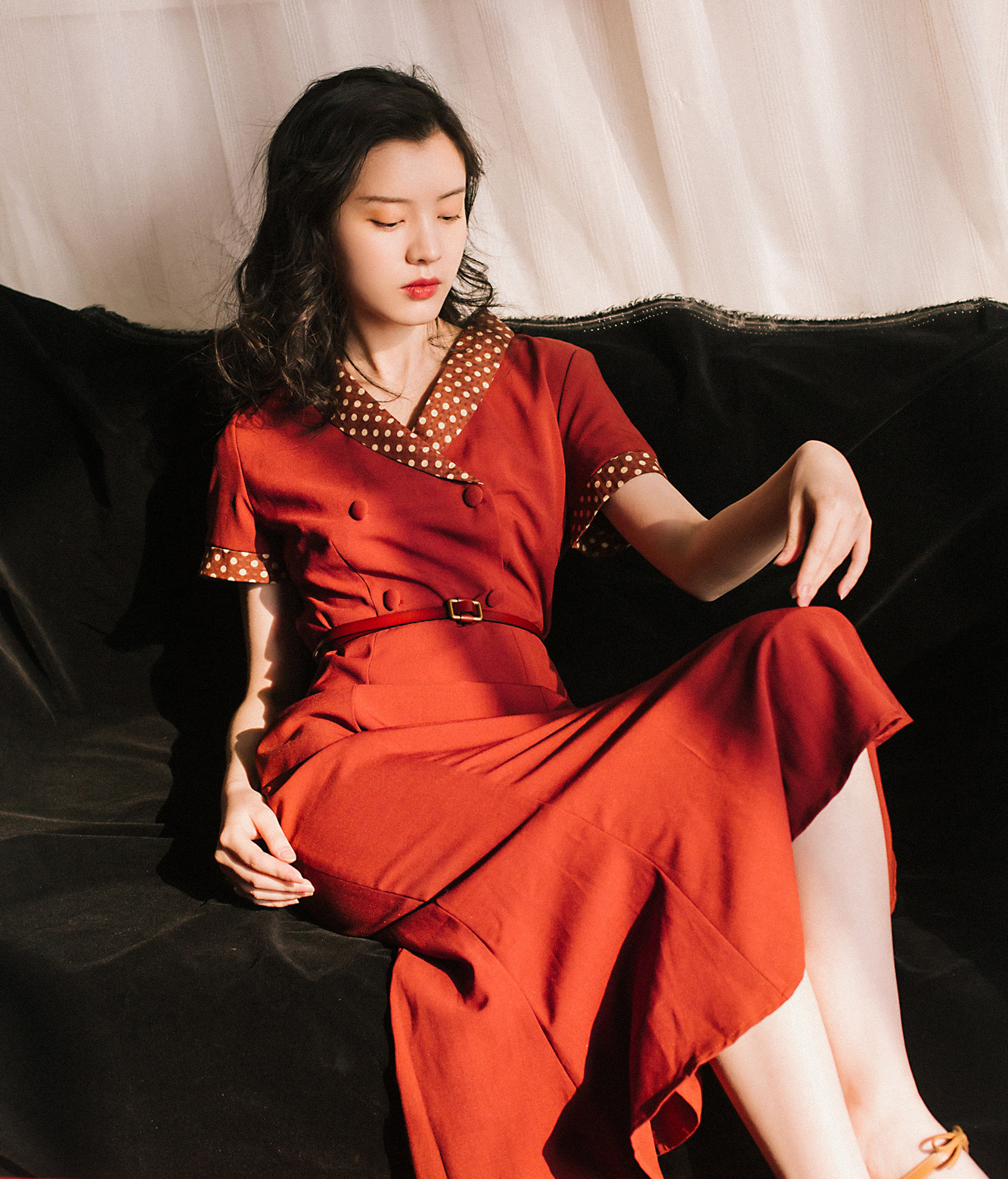 热销港风连衣裙女夏 复古 chic