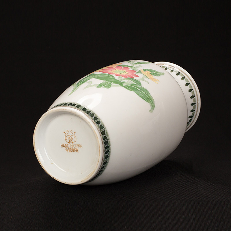 80年代专供礼品瓷器 菊花瓶 洪江大球泥