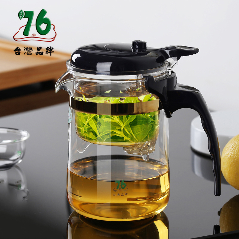 台湾76飘逸杯耐热玻璃茶具茶水分离泡茶壶家用喝茶办公简易冲茶器