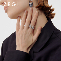 ZEGL高级感轻奢食指戒指女小众设计精致个性指环开口戒时尚冷淡风