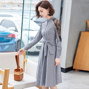 [特价]唯依-品牌折扣女装气质蕾丝拼接系带连衣裙10-8秋wx - 步街网