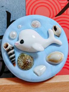 原创纯天然贝壳黏土冰箱贴 海洋风小海螺海星文创大连旅游纪念品