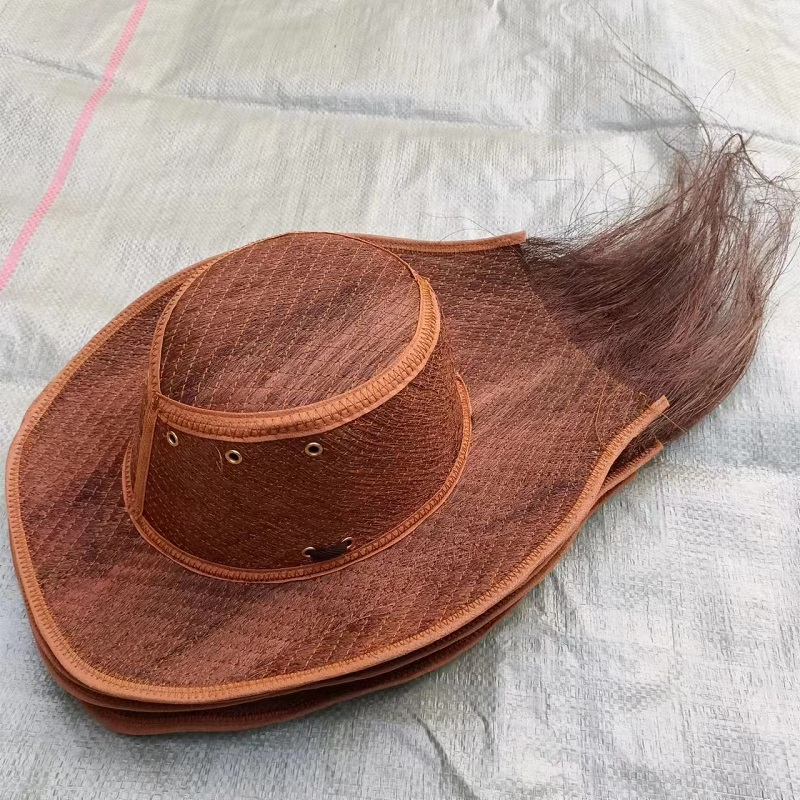 景点爆款网红棕帽子天然山棕草帽个性十足马尾棕丝帽牛仔太阳凉帽