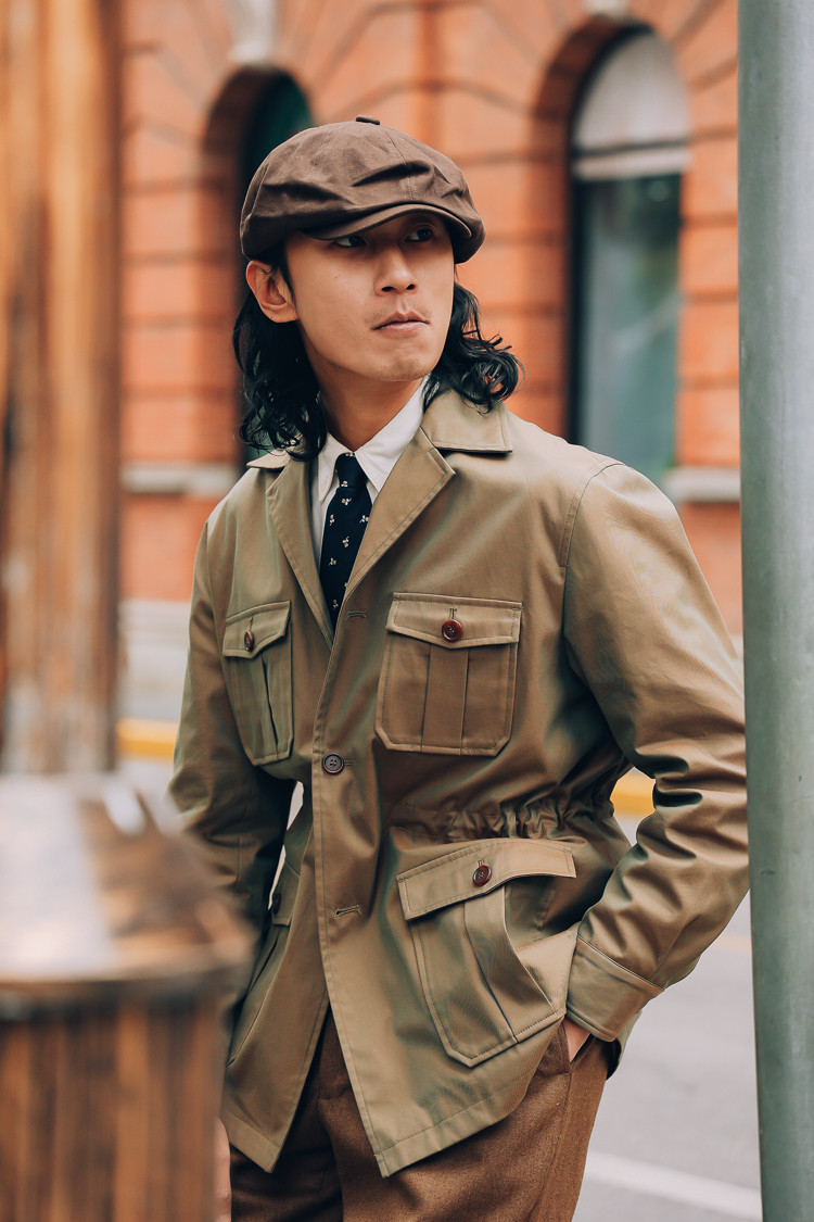 复古美式safari jacket 棉防风防雨嘎巴甸绅士游猎夹克春秋外套男