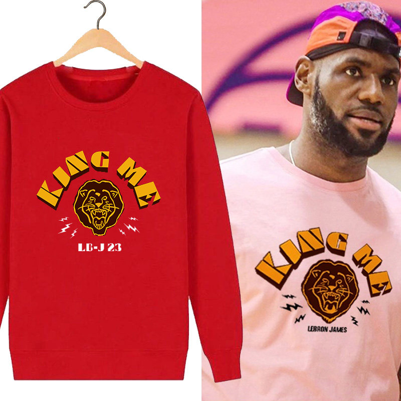 湖人勒布朗詹姆斯詹皇篮球训练服23号球衣宽松衣服男女圆领卫衣潮