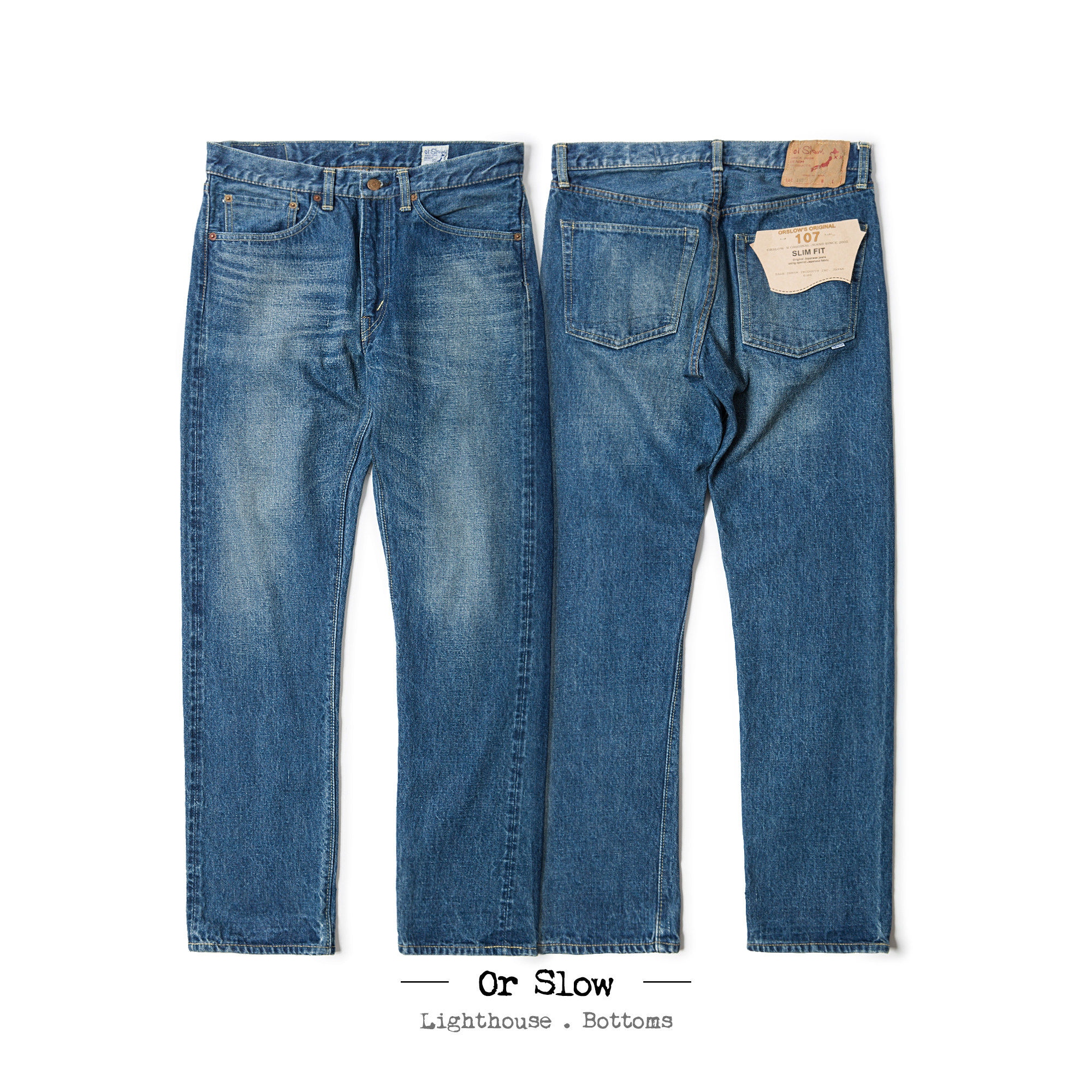 orslow ivy fit denim 两年手工旧化版本 107经典丹宁裤 01-0107