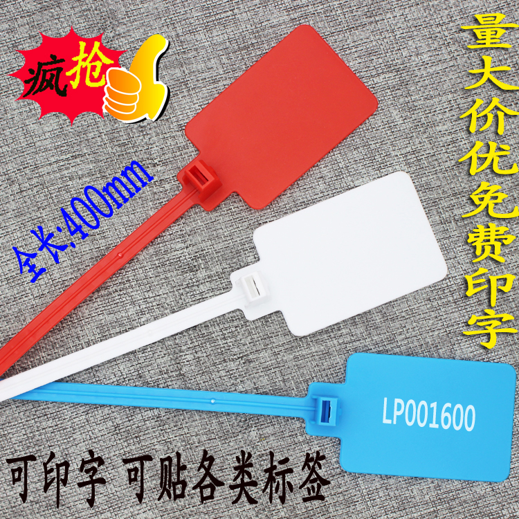 大号一次性塑料封条防盗物流铅封封签施封锁标牌标签尼龙扎带400