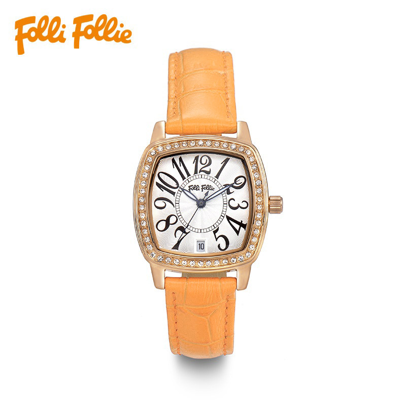 follifollie永恒复刻系列-时尚酒桶形复古石英女腕表