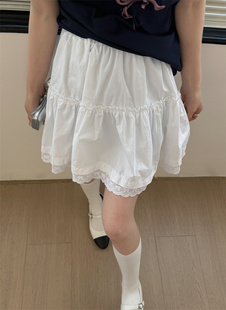 芭蕾风白色蓬蓬裙半身裙2024早春小个子短裙甜美裙子A字裙蛋糕裙