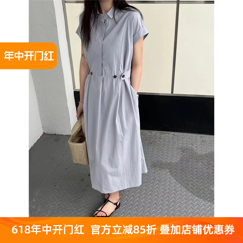 欧货衬衫长裙女2024夏季新款韩系