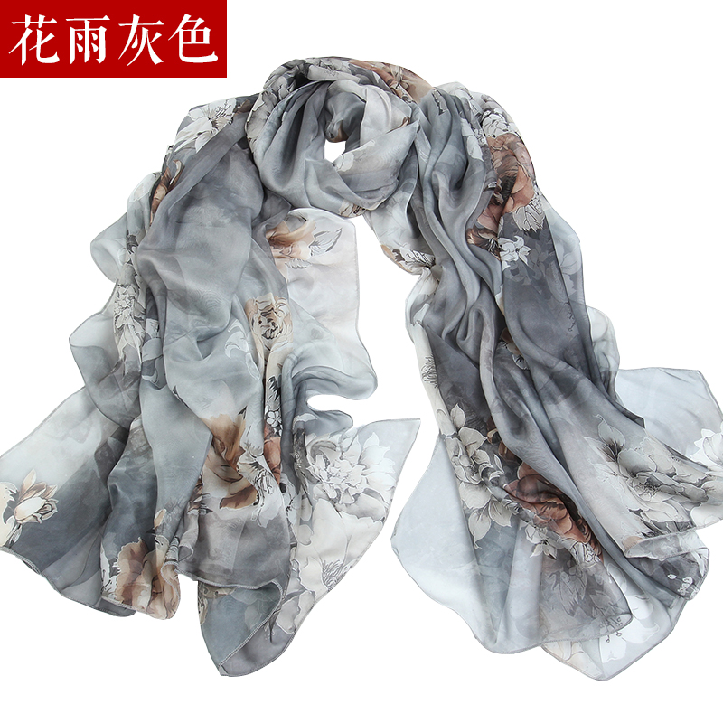 女人披肩沙滩春秋冬季故事纺丝韩国纱巾围巾长