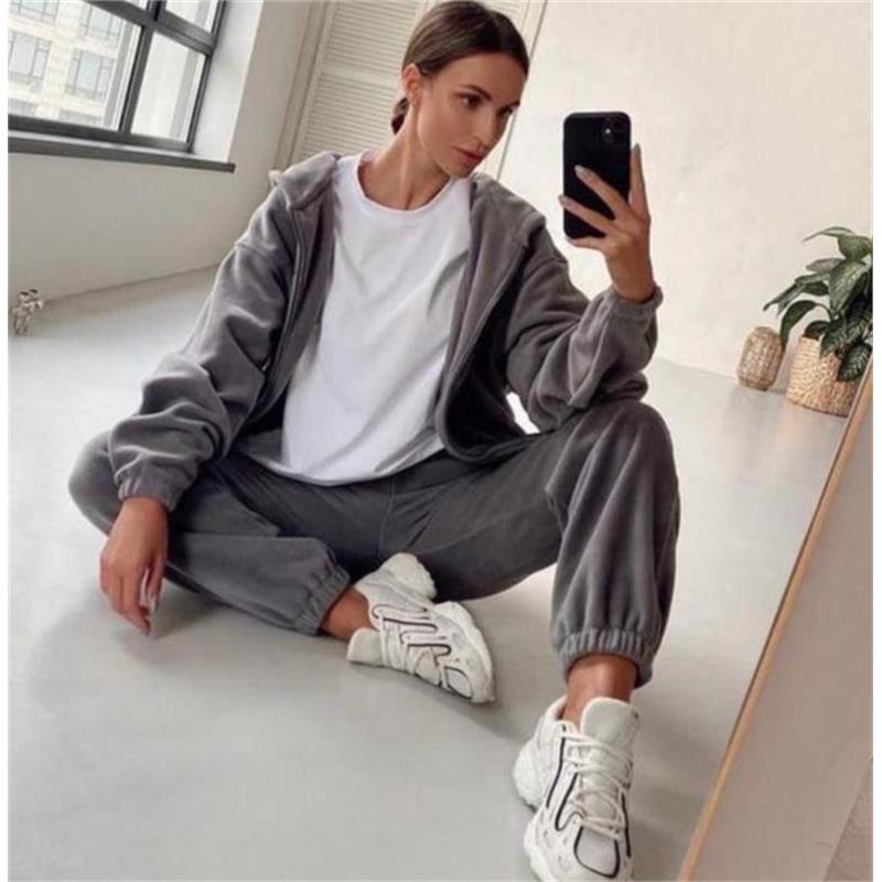 欧美运动服卫衣2件套装女 костюм 2 piece set sweatsuit