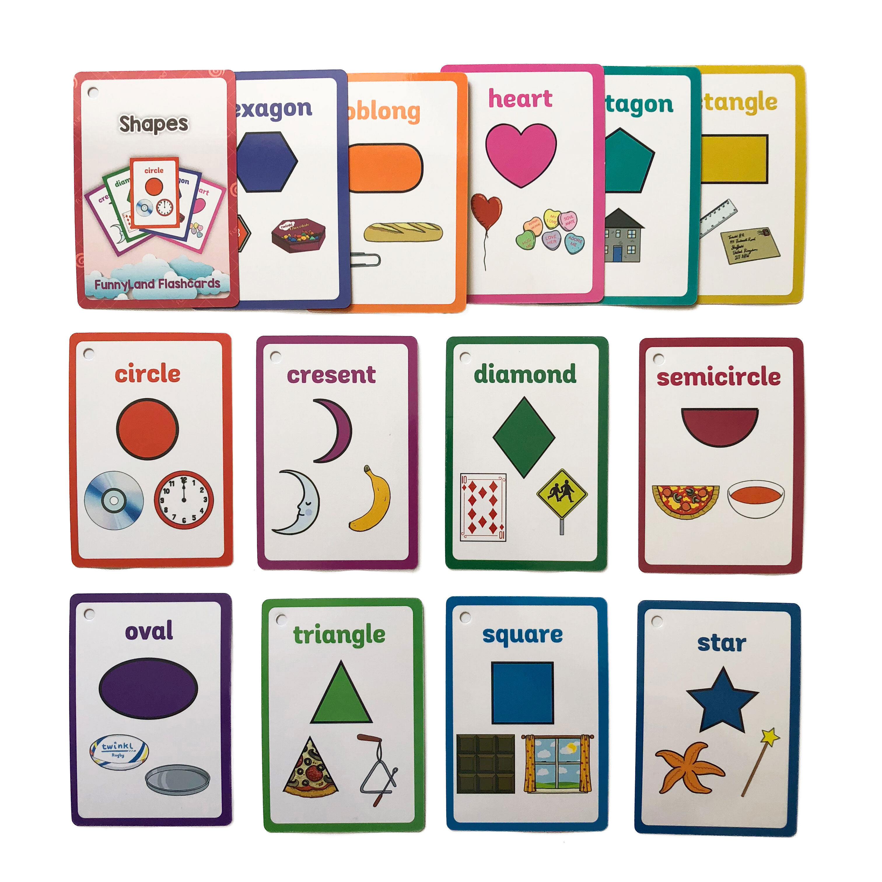 shapes小达人点读形状类英语分类闪卡卡片幼儿小学启蒙一套13张