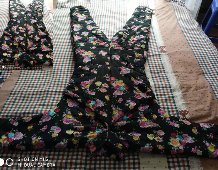 成人手工棉花连体长袖棉衣裤棉服 连体开档棉袄 可定做 - 落花缘手工