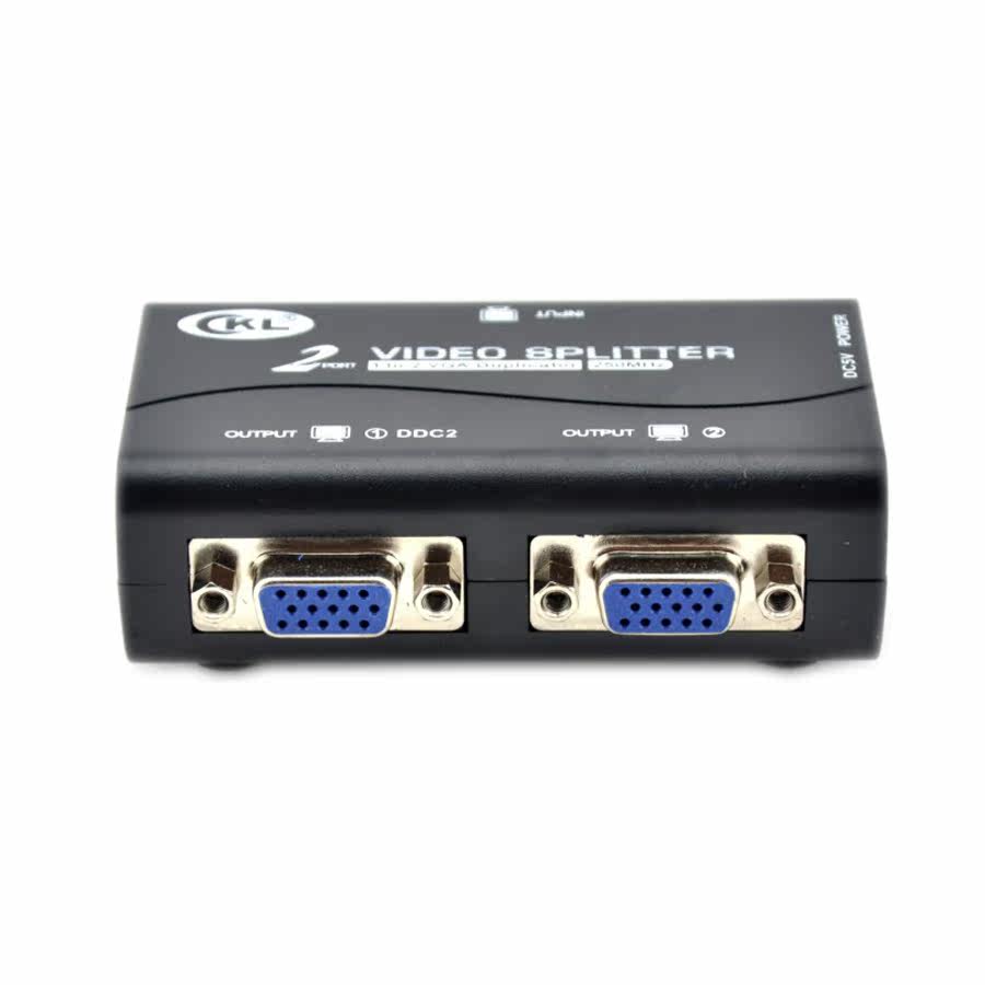 1分2vga高清视频分屏器 一分二电脑分配器一拖二显示器分频器包邮