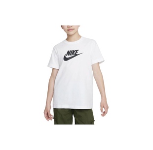 Nike耐克白色大童女字母logo印花运动休闲儿童短袖T恤 FD0928-100