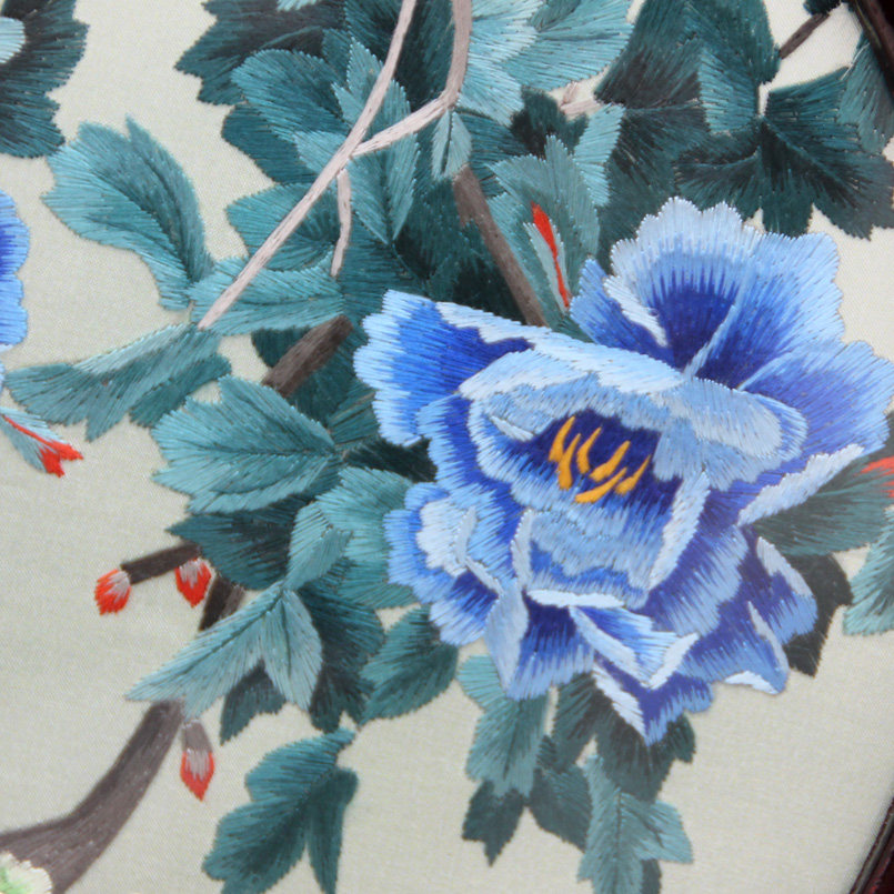 苏绣双面绣 王亚星工作室《蓝牡丹》