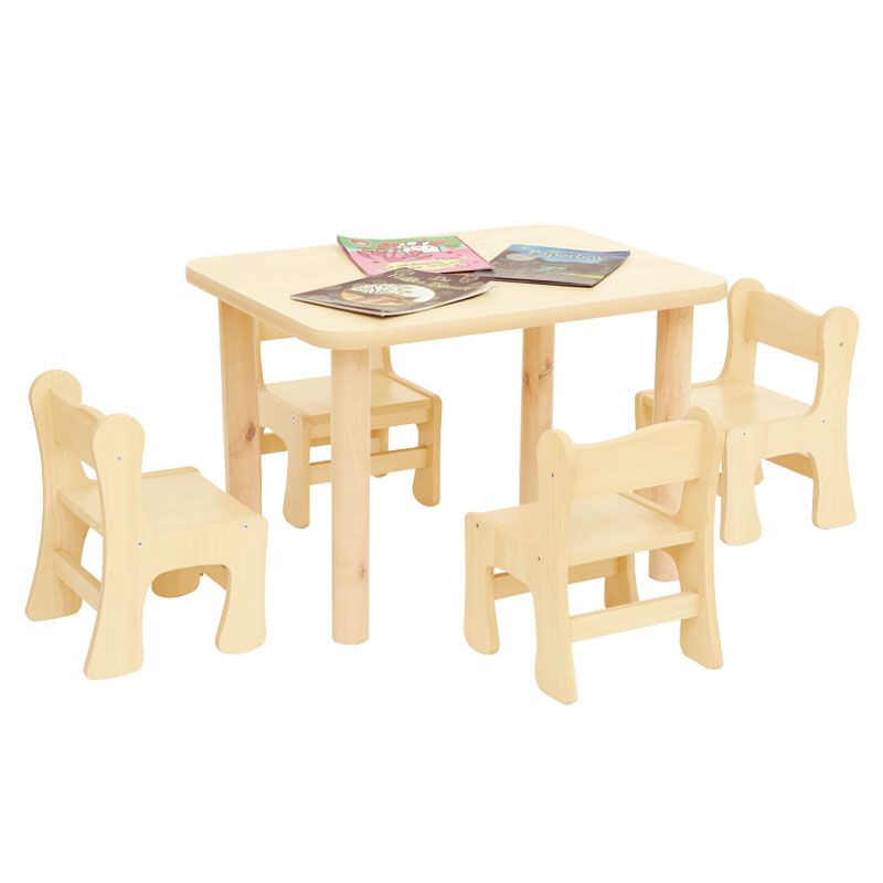 华森威淘乐自然4人桌-木色 幼儿学习桌 幼儿园早教用学习课桌
