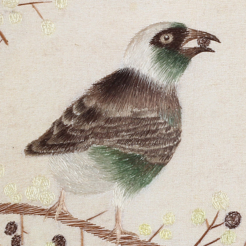 湘绣双面绣 《鸟趣》 摆件