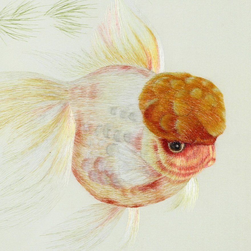 湘绣双面绣 《金鱼 鸿运当头》 国家非遗 手工刺绣摆件