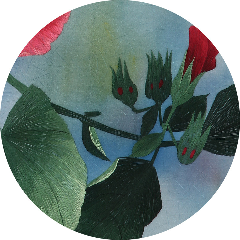 湘绣单面绣 芙蓉花 国家非遗 手工刺绣精品壁挂