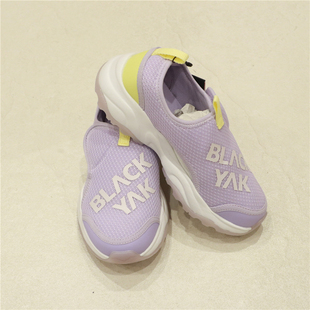 BLACK YAK女童网眼透气鞋韩国代购24夏紫色字母logo运动鞋一脚蹬