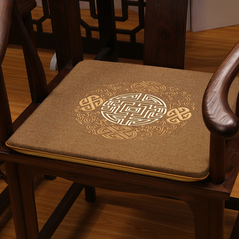中式红木沙发坐垫实木椅子防滑太师椅家用茶桌餐椅茶椅垫圈椅座垫