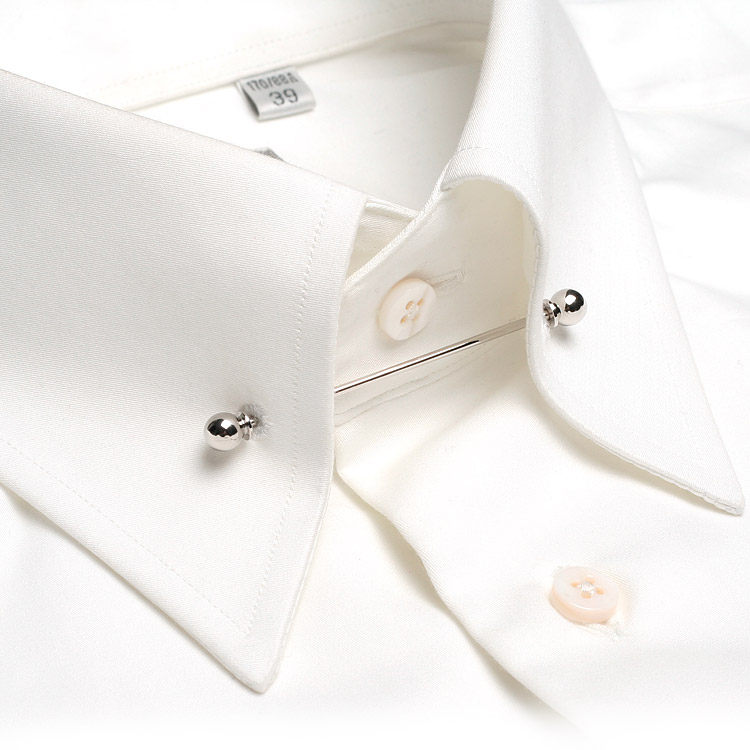 casinoroyale英国进口男士衬衫领针绅士轻奢配件银色领棒顺丰包邮