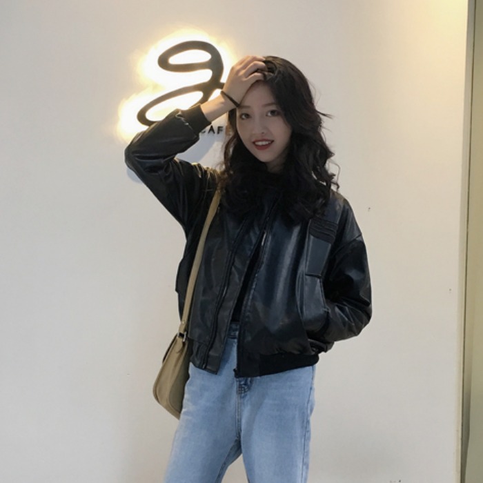 女装2019新款潮宽松棒球服夹克皮衣外套女春秋短款长袖女士上衣服|ruв категории Женская одежда, меха - от Buy2taobao.com для оказания профессиональной услуги покупки агента Taobao