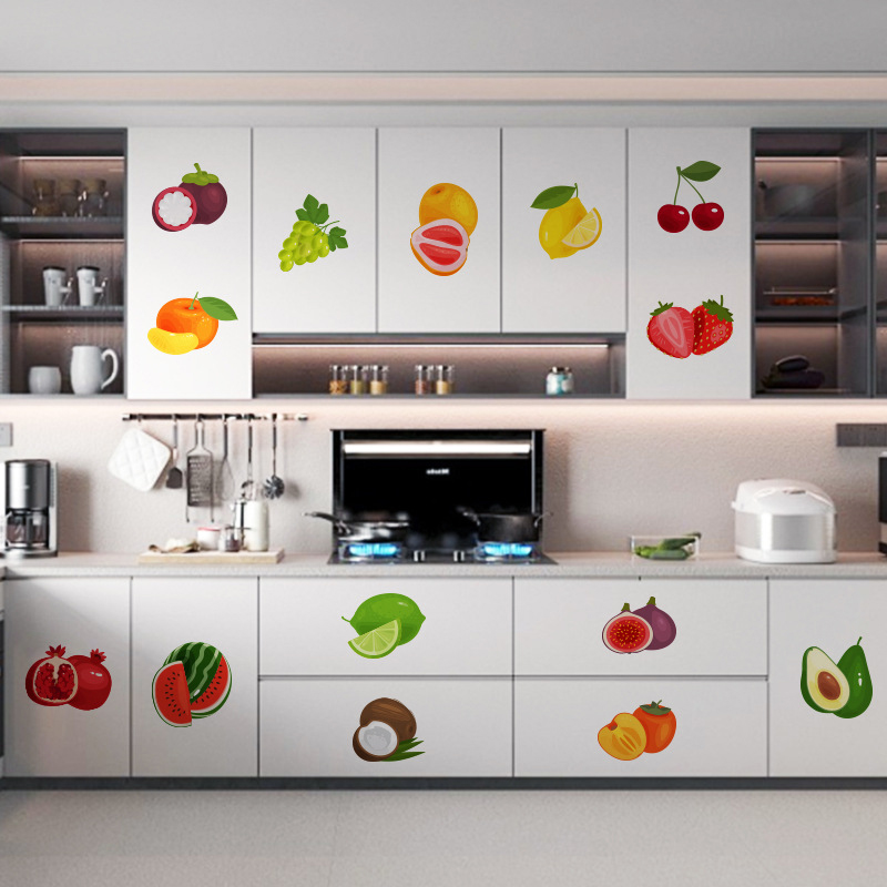 水果贴画单个图标贴纸自粘墙贴冰箱贴客厅卧室厨房装饰防水墙壁纸