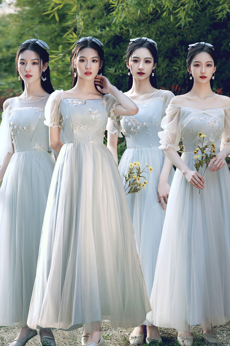 伴娘服夏季2022新款仙气质中长款婚礼姐妹团结婚礼服裙子平时可穿