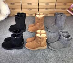 2016 高端定制澳洲进口A级羊皮毛一体坡跟雪地靴舒适百搭保暖短靴