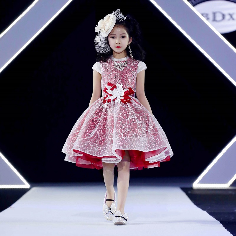 女童礼服公主裙2021洋气儿童模特t台走秀服装主持生日演出服高端