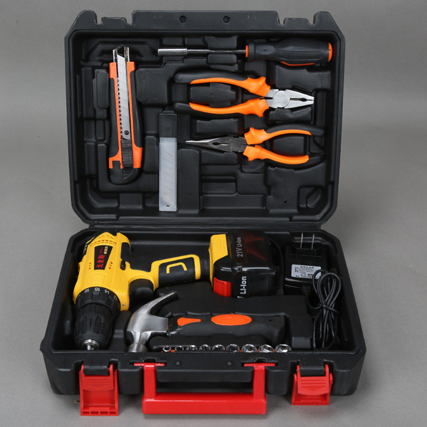 戈麦斯21v电钻 充电锂电钻 家用工具套装电动螺丝刀五金工具箱