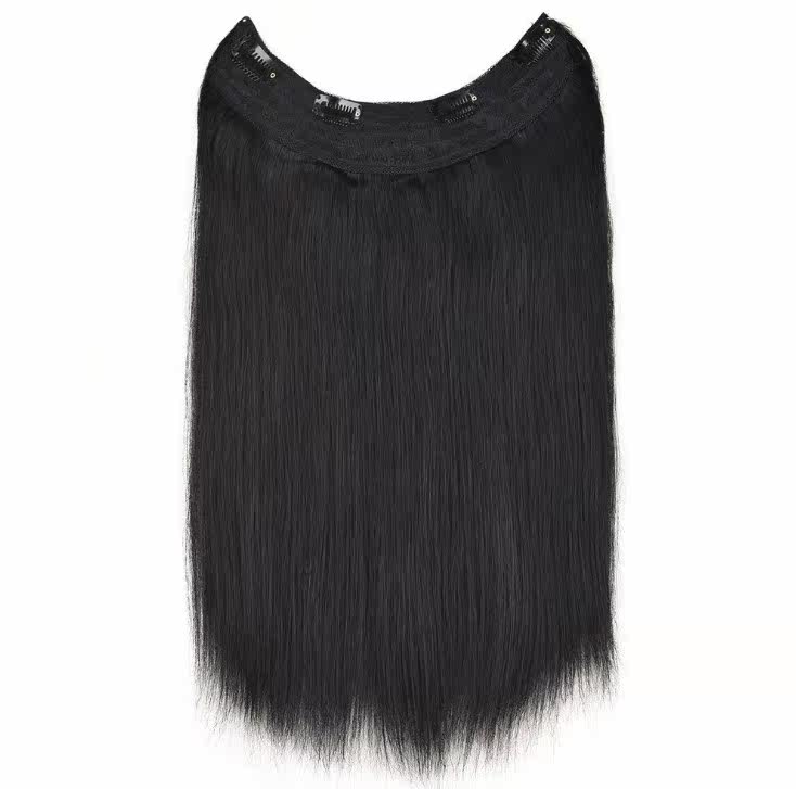 包邮 v型假发真发半头套u型真发发片假发片一片式