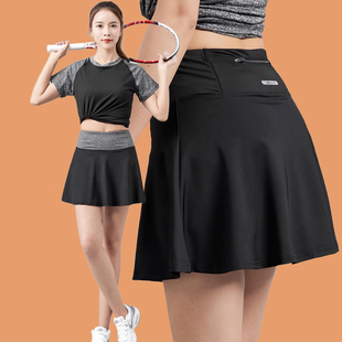 速干短裙羽毛球运动裙裤裙高腰假两件加绒薄款马拉松跑步健身裙子