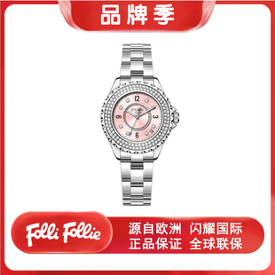 follifollie轻奢商务钢带奢华机械女士手表防水潮流经典气质腕表